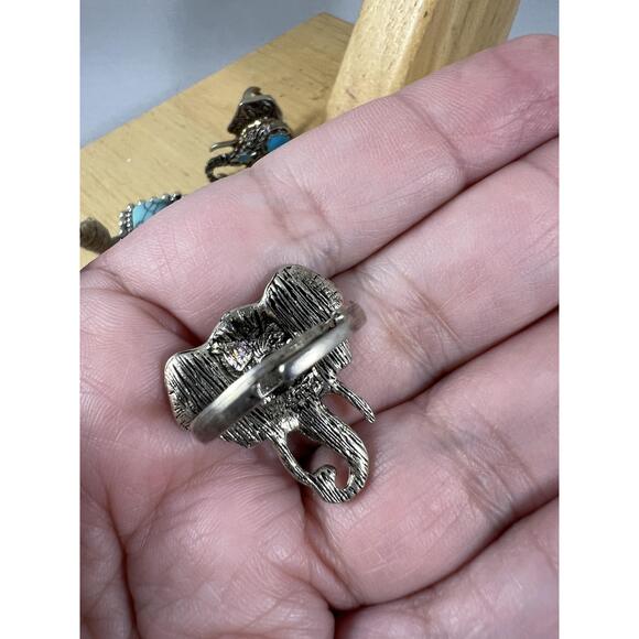 Silver Tone Turquoise Style Jewelry Set Leopard Print Western Boho Necklace SW - Picture 5 of 10